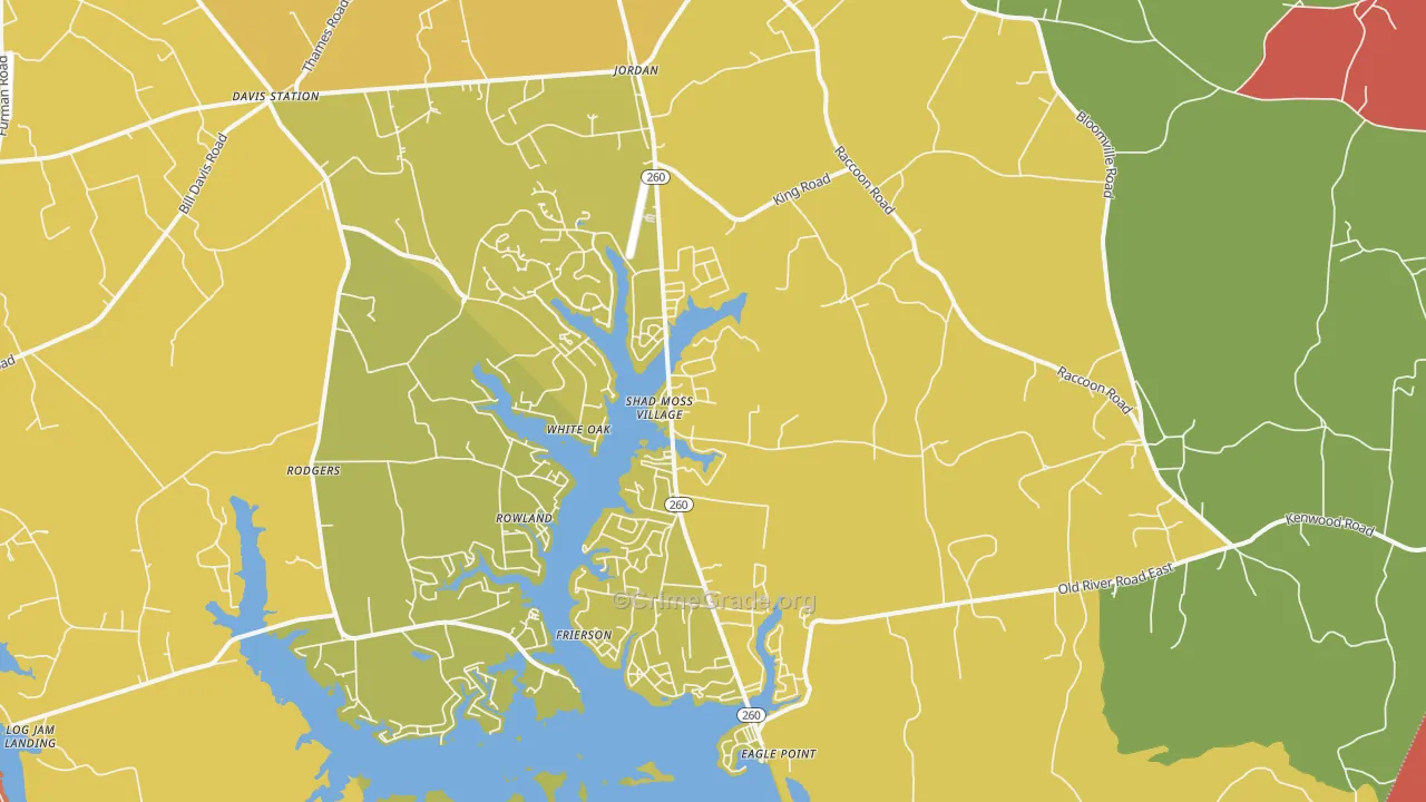 Jordan, SC Map of Theft Rates