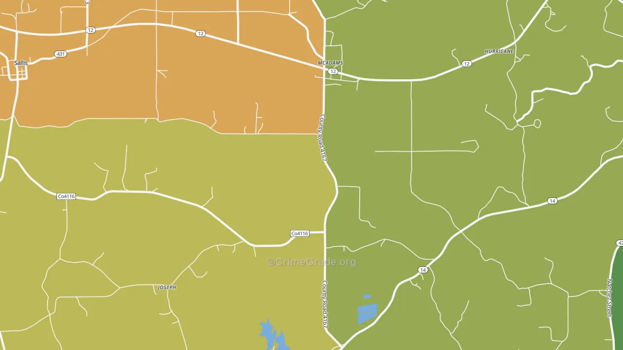 Joseph, MS Map of Theft Rates