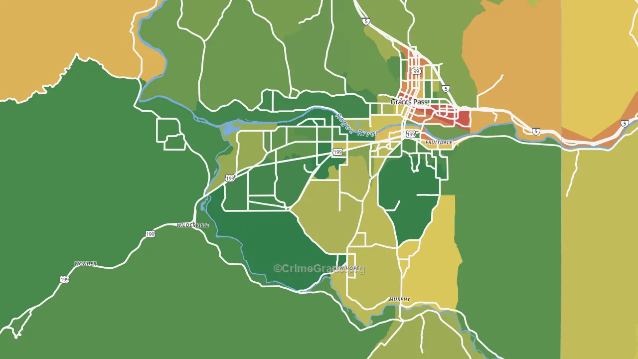 Josephine County, OR Map of Theft Rates