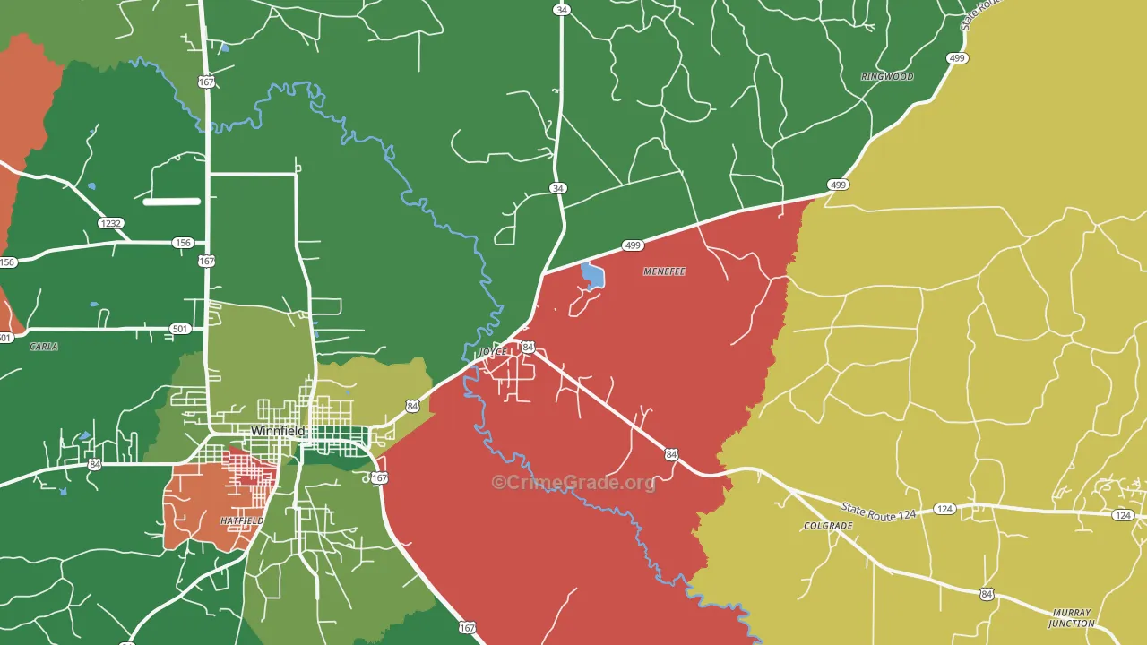Joyce, LA Map of Theft Rates