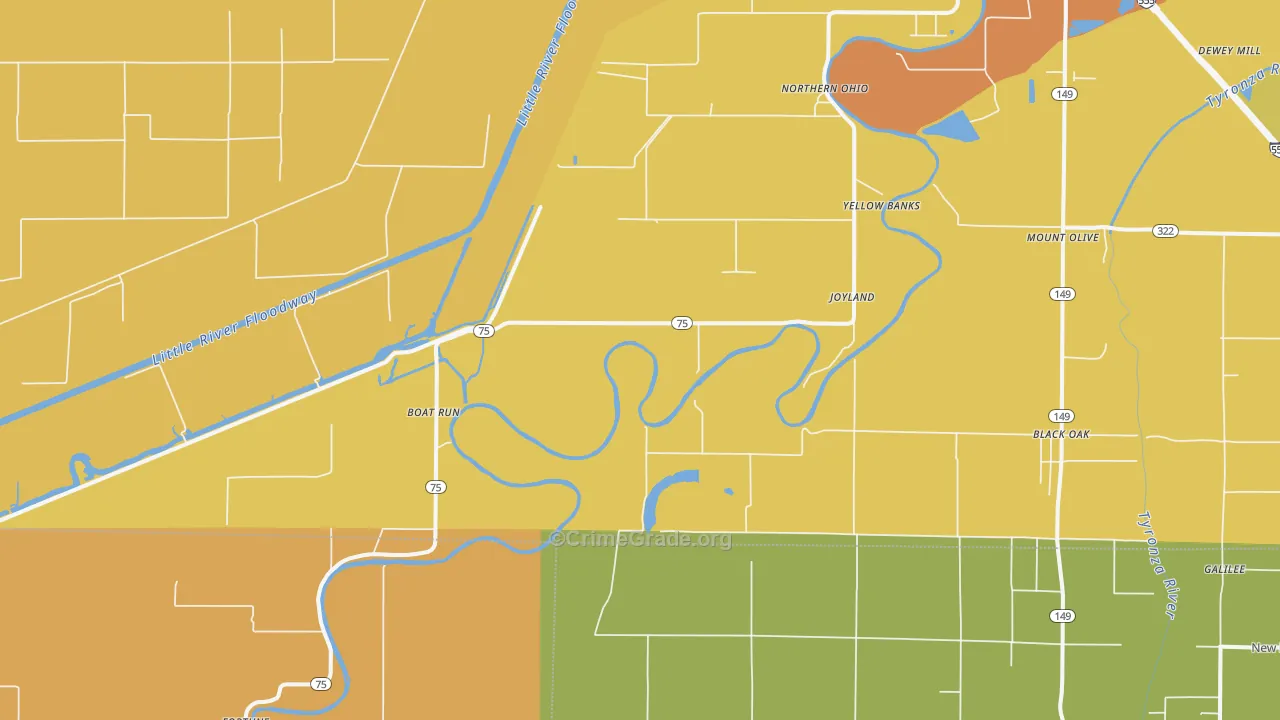 Joyland, AR Map of Theft Rates