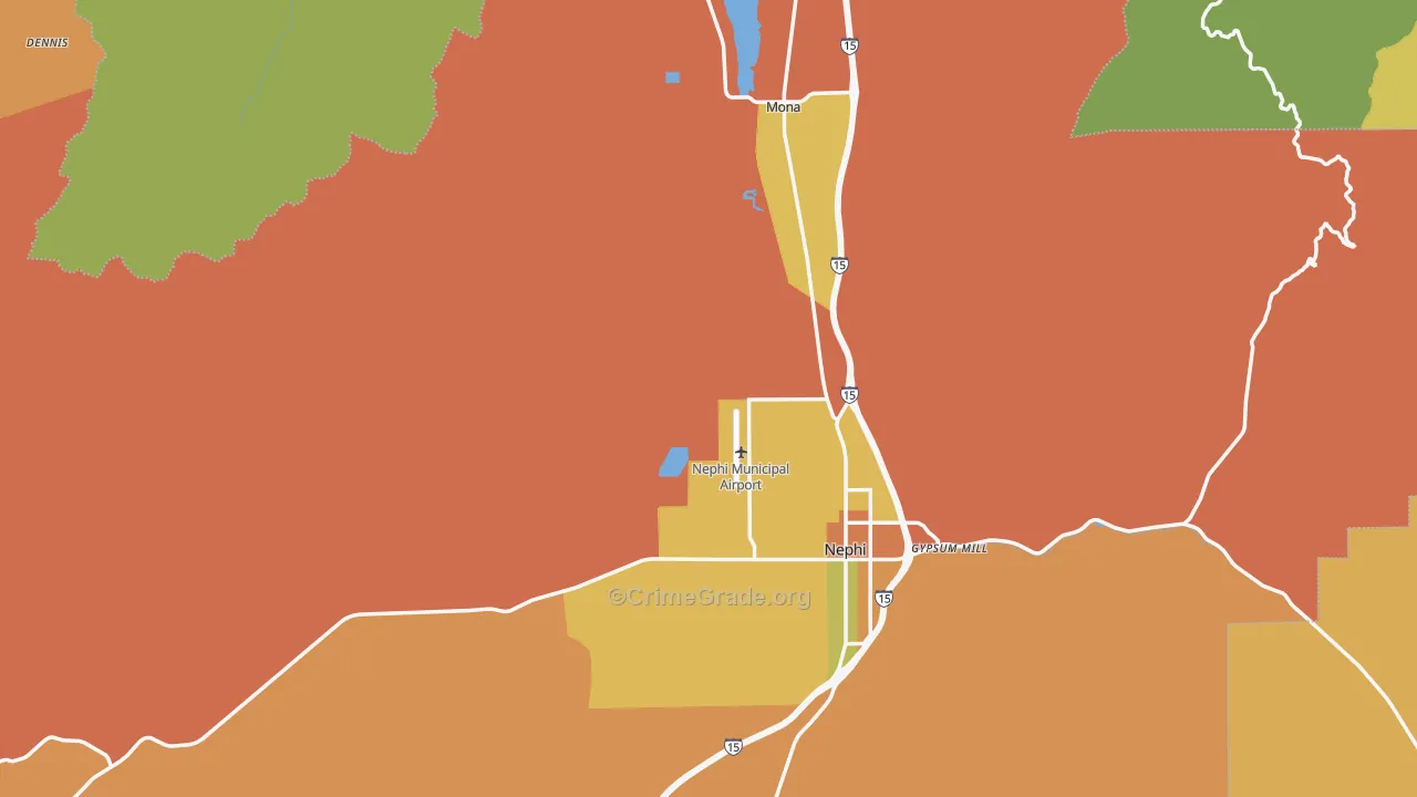 Juab County, UT Map of Theft Rates