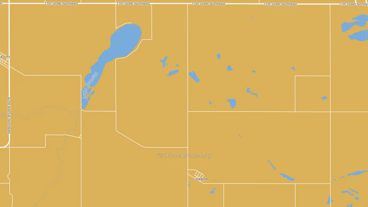 Juanita, ND Map of Theft Rates