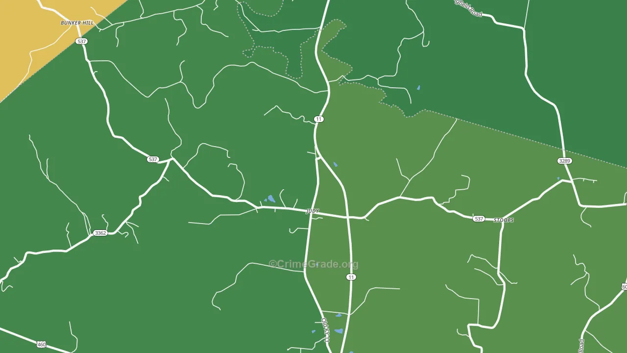 Judy, KY Map of Theft Rates