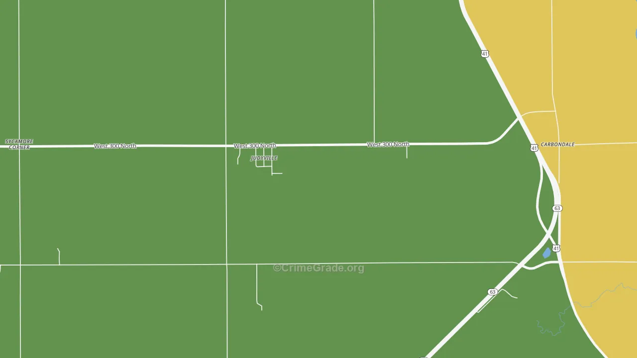 Judyville, IN Map of Theft Rates