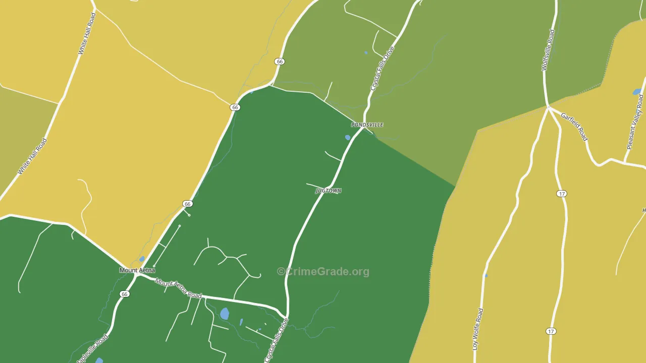 Jugtown, MD Map of Theft Rates