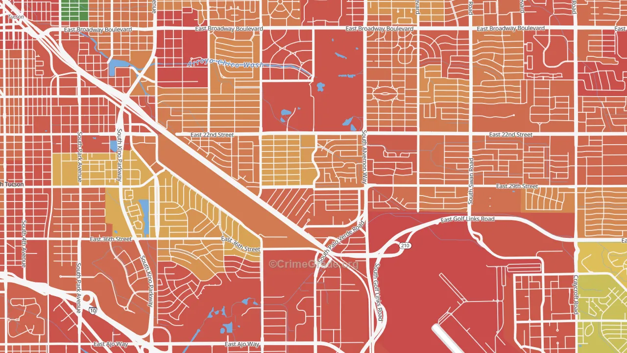 Julia Keen, Tucson, AZ Map of Theft Rates