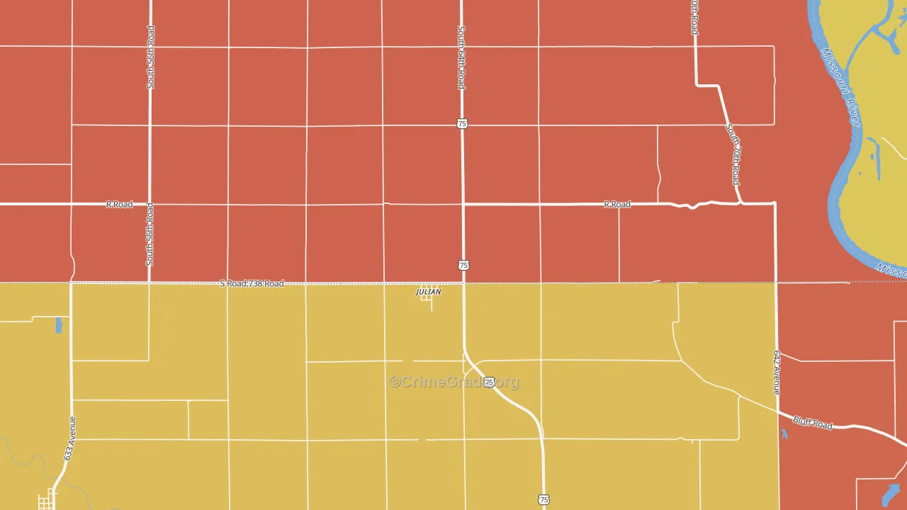 Julian, NE Map of Theft Rates