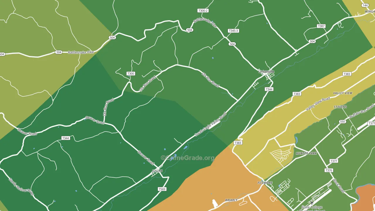 Julian, PA Map of Theft Rates