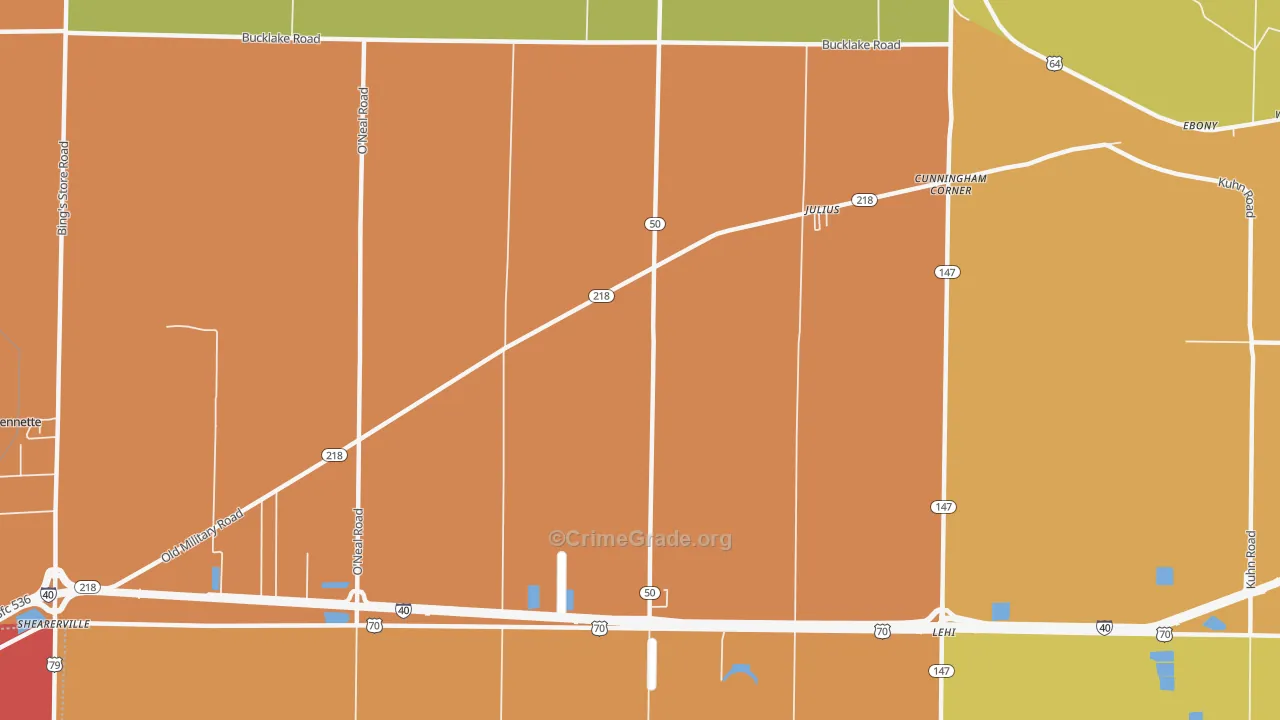Julius, AR Map of Theft Rates