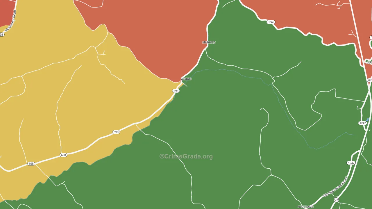 Jumbo, KY Map of Theft Rates