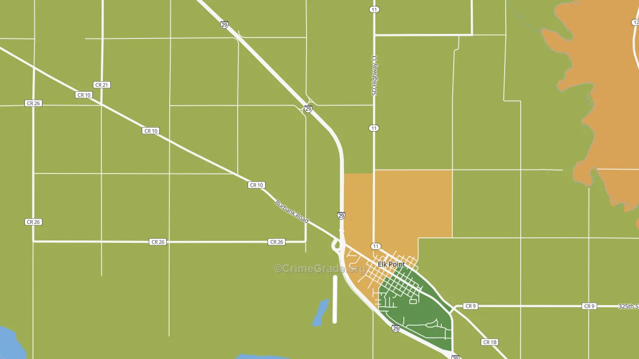 Junction City, SD Map of Theft Rates