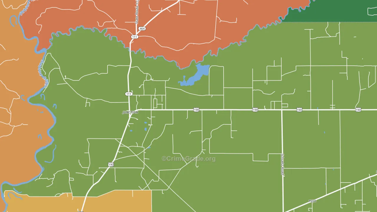 Junction, LA Map of Theft Rates