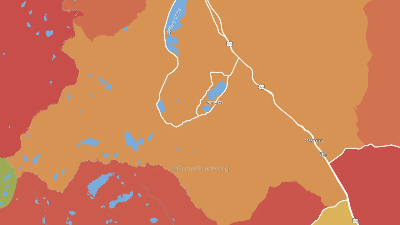 June Lake, CA Map of Theft Rates