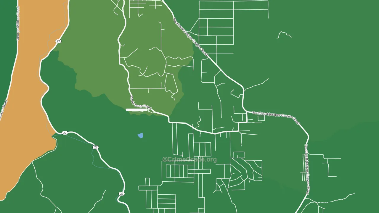 Juniper Canyon, Prineville, OR Map of Theft Rates