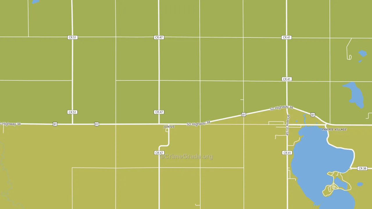 Junius, SD Map of Theft Rates
