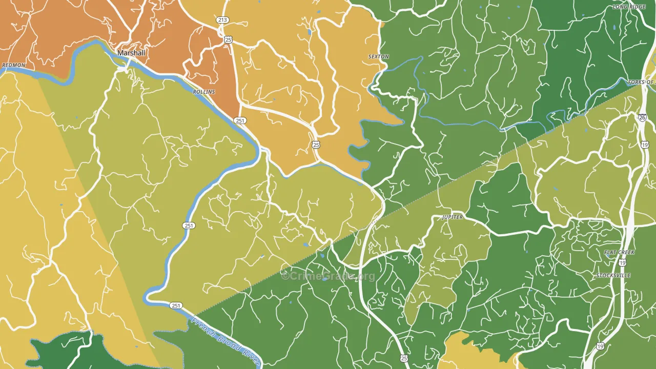 Jupiter, NC Map of Theft Rates