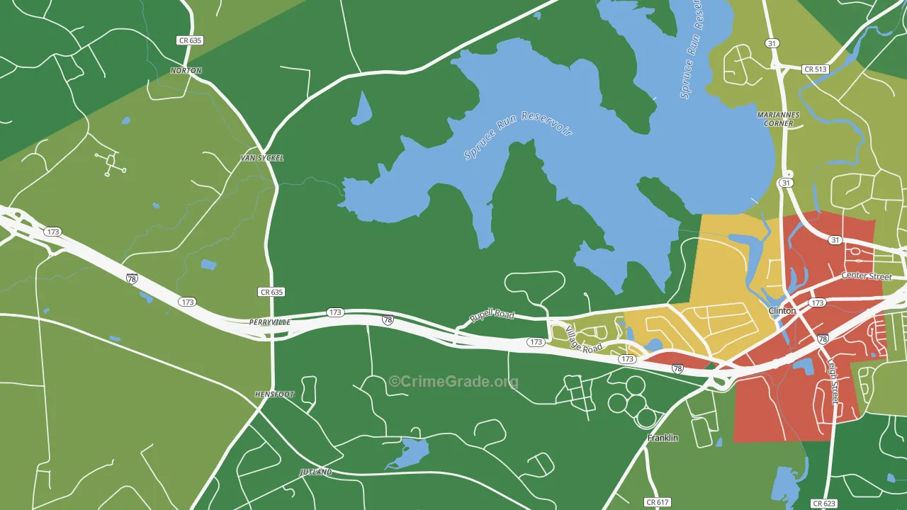 Jutland, NJ Map of Theft Rates