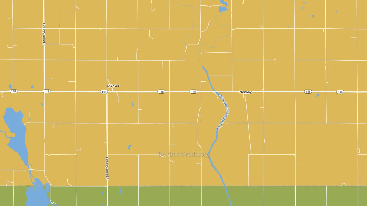 Kackley, KS Map of Theft Rates