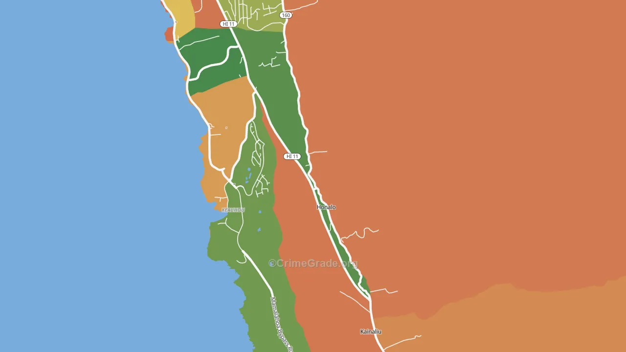 Kahaluu-Keauhou, HI Map of Theft Rates