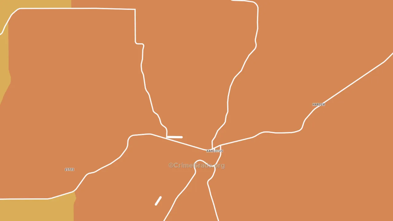 Kahlotus, WA Map of Theft Rates