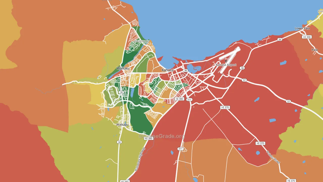 Kahului, HI Map of Theft Rates