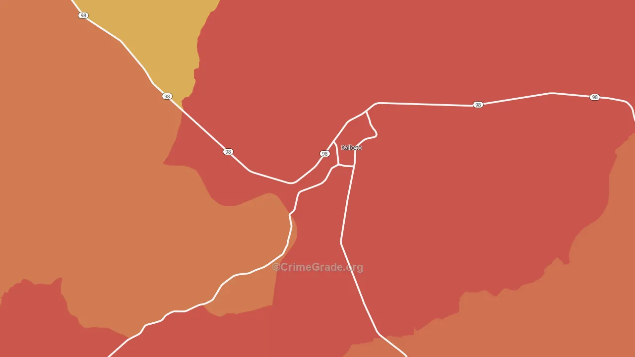 Kaibito, AZ Map of Theft Rates