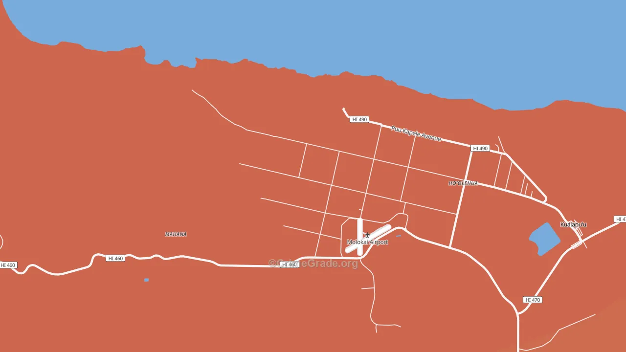 Kalae, HI Map of Theft Rates