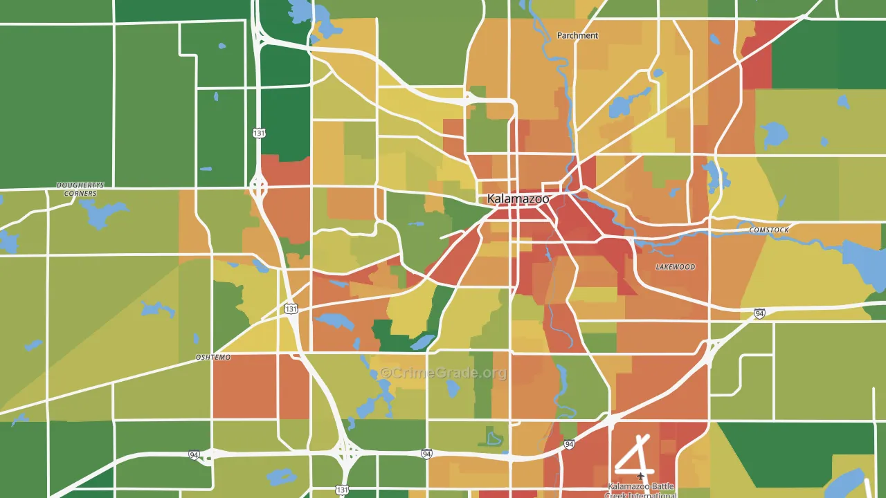 Kalamazoo, MI Map of Theft Rates