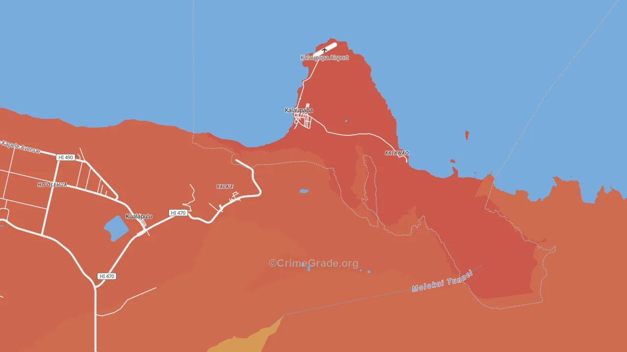 Kalaupapa, HI Map of Theft Rates