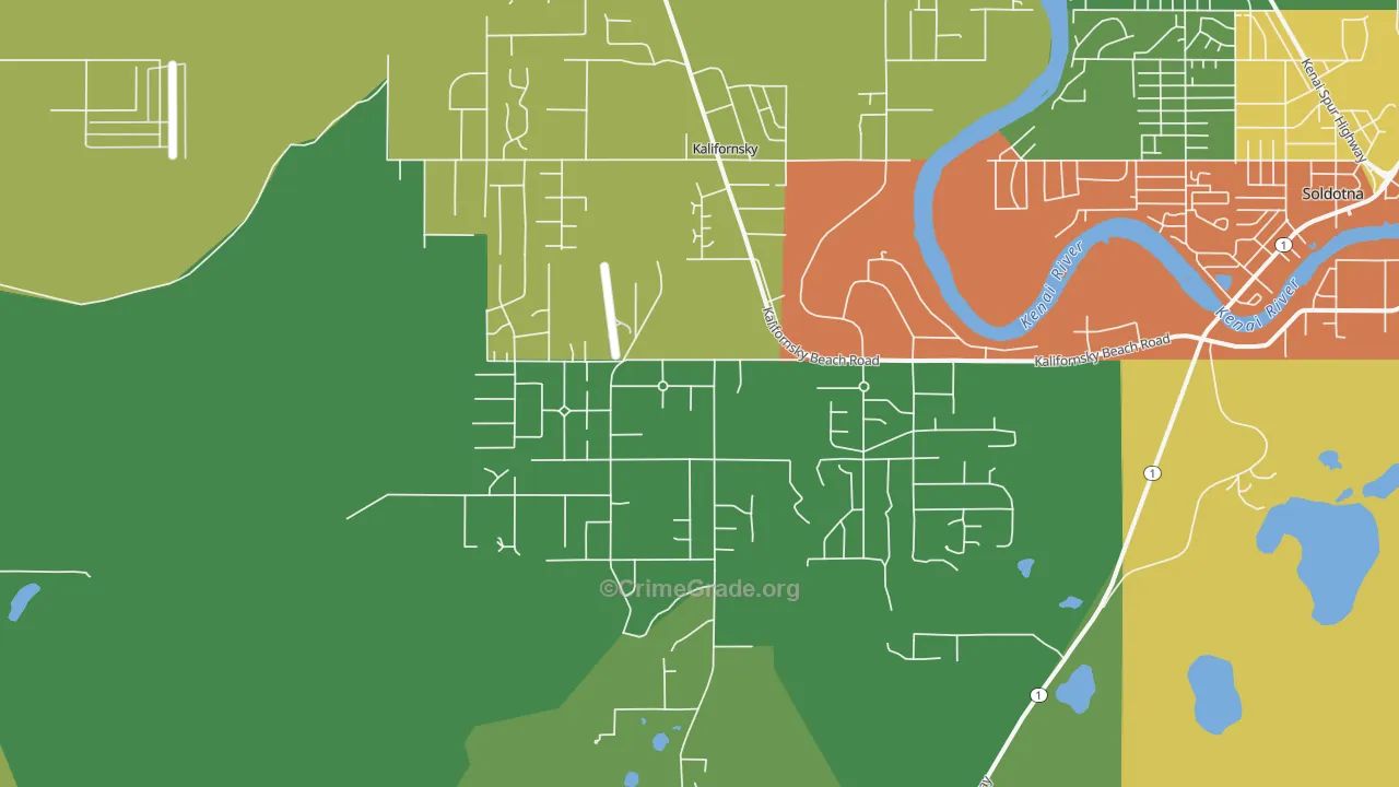 Kalifornsky, AK Map of Theft Rates
