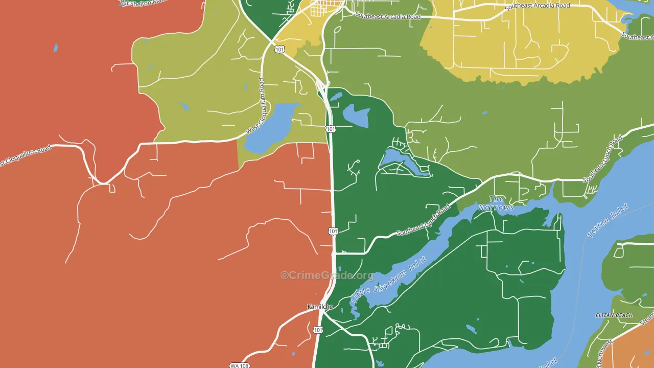 Kamilche, WA Map of Theft Rates