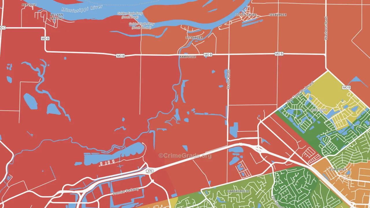 Kampville, MO Map of Theft Rates