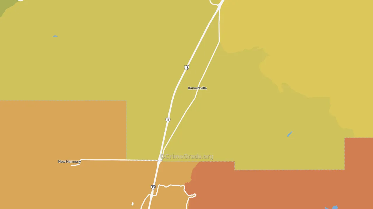Kanarraville, UT Map of Theft Rates