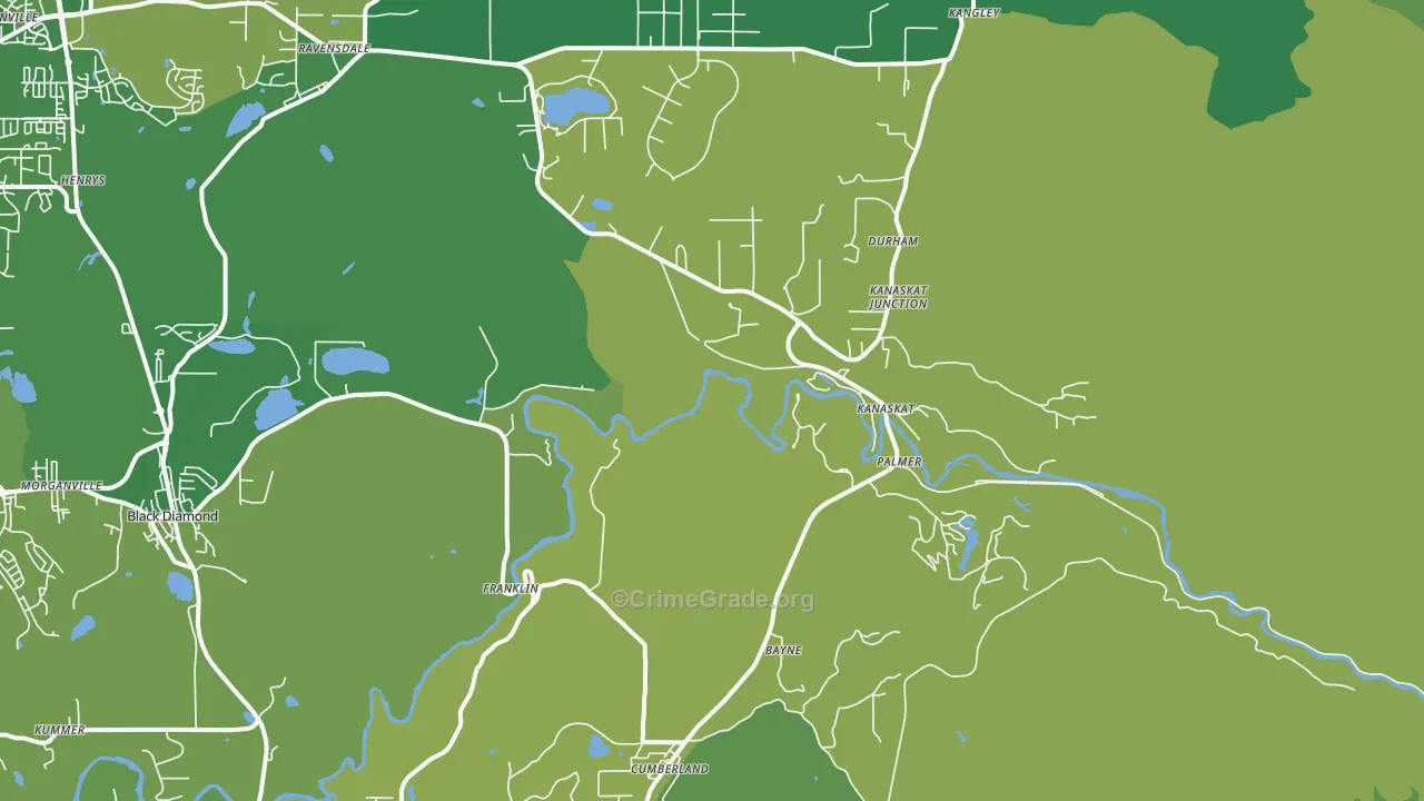 Kanaskat, WA Map of Theft Rates
