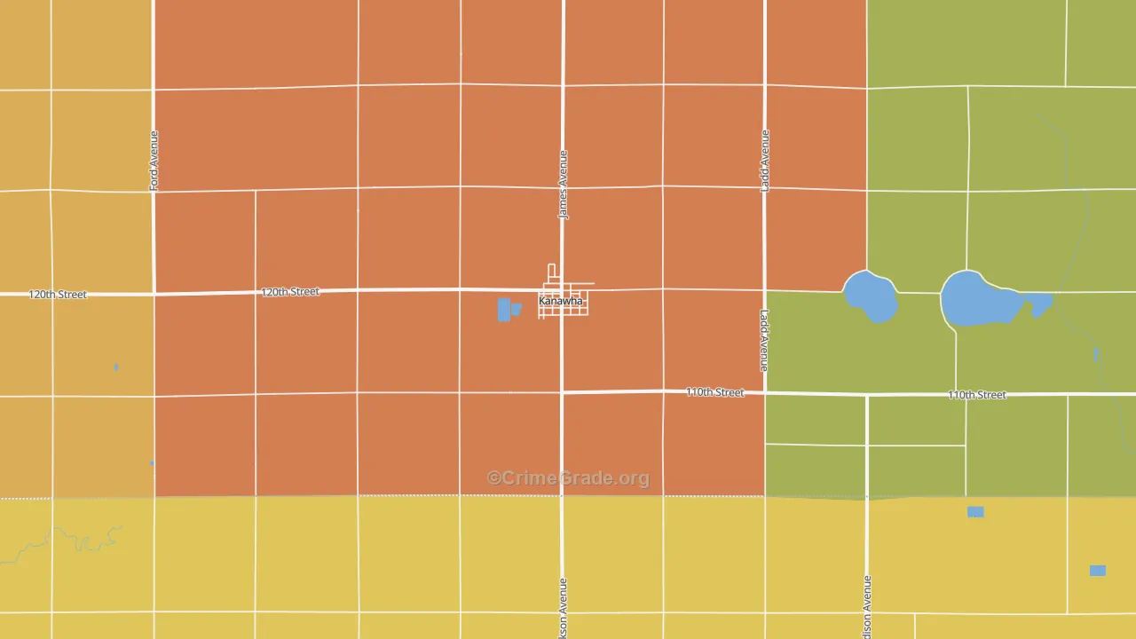 Kanawha, IA Map of Theft Rates