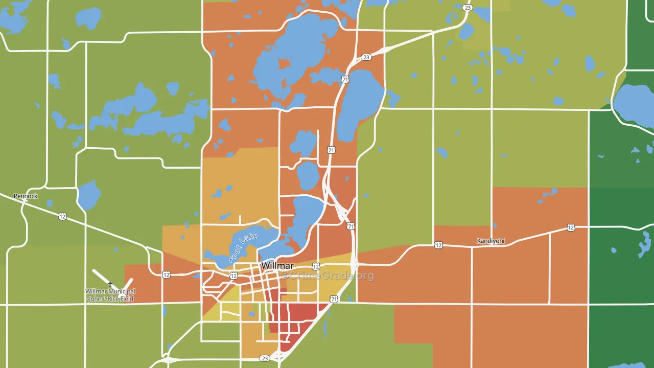 Kandiyohi County, MN Map of Theft Rates