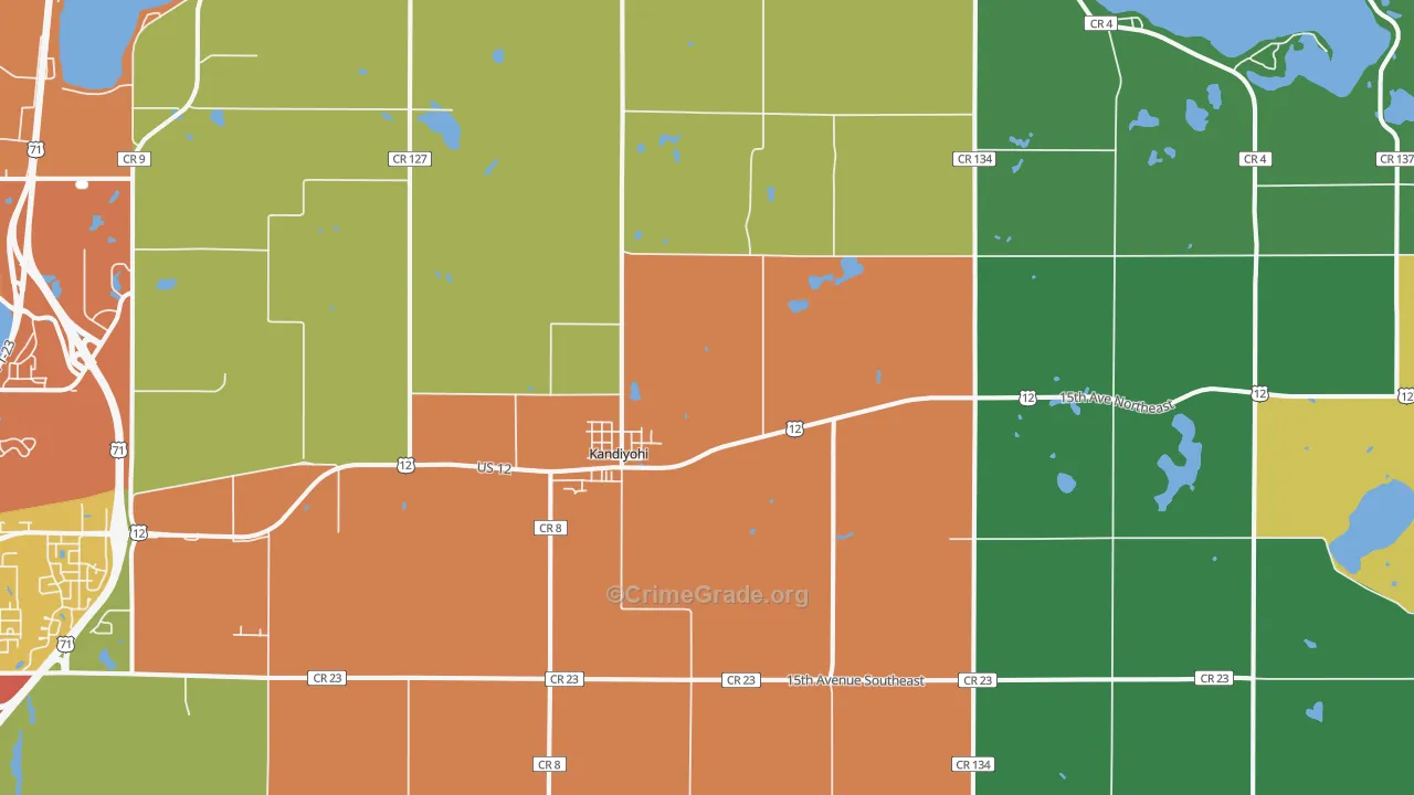 Kandiyohi, MN Map of Theft Rates