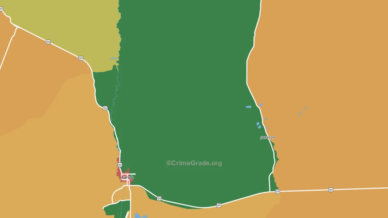 Kane County, UT Map of Theft Rates