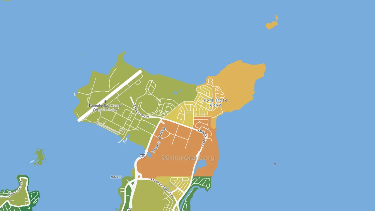 Kaneohe Station, HI Map of Theft Rates