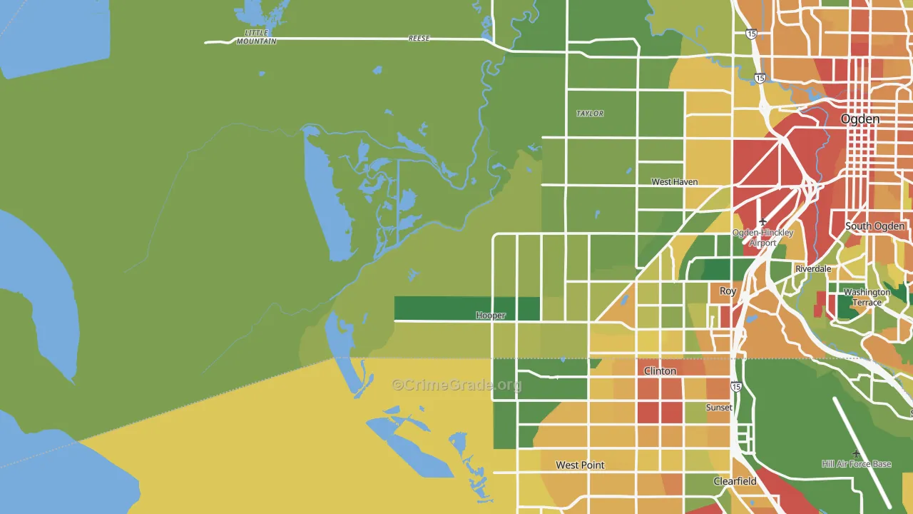 Kanesville, UT Map of Theft Rates