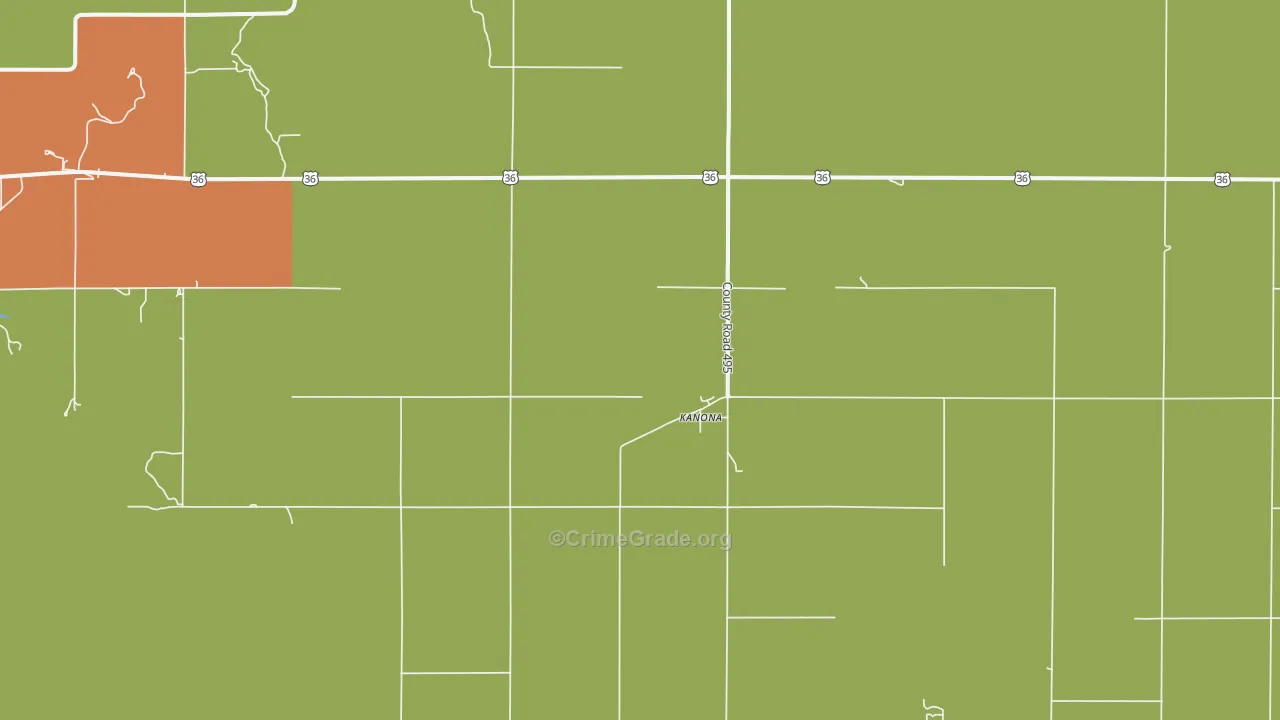 Kanona, KS Map of Theft Rates