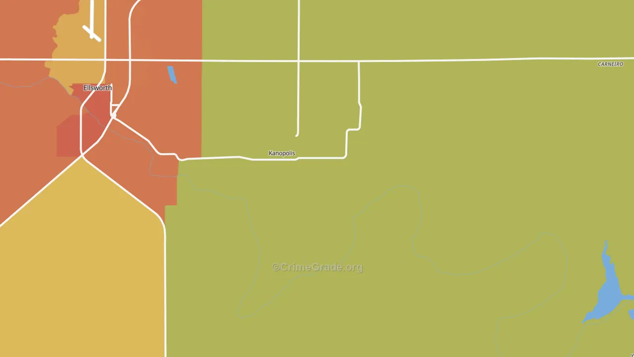 Kanopolis, KS Map of Theft Rates