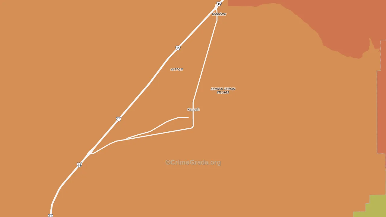 Kanosh, UT Map of Theft Rates