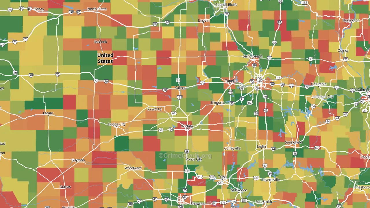 Kansas Map of Theft Rates