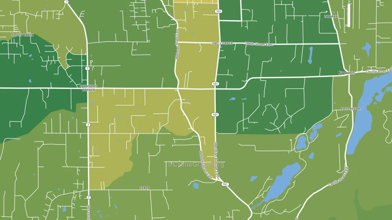 Kapowsin, WA Map of Theft Rates