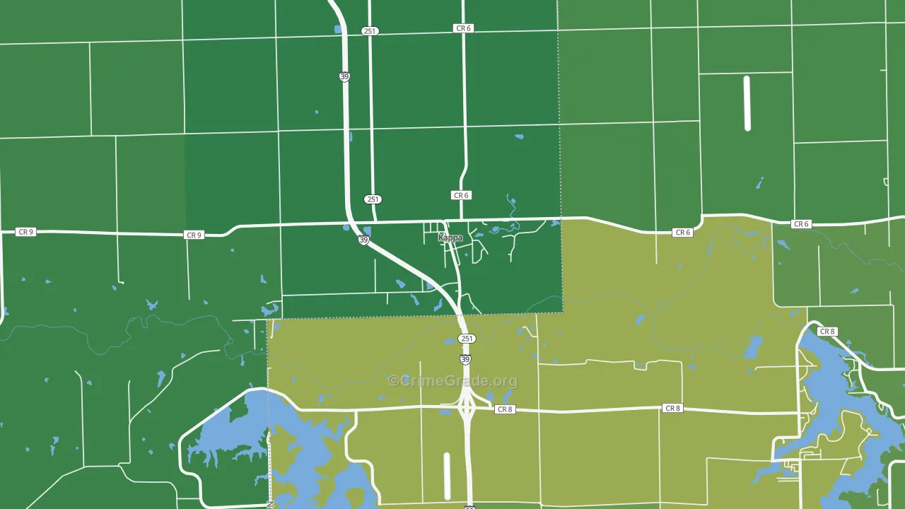Kappa, IL Map of Theft Rates