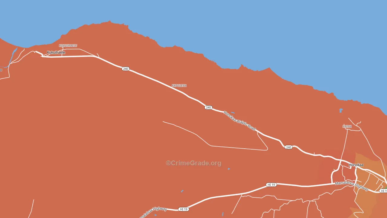 Kapulena, HI Map of Theft Rates