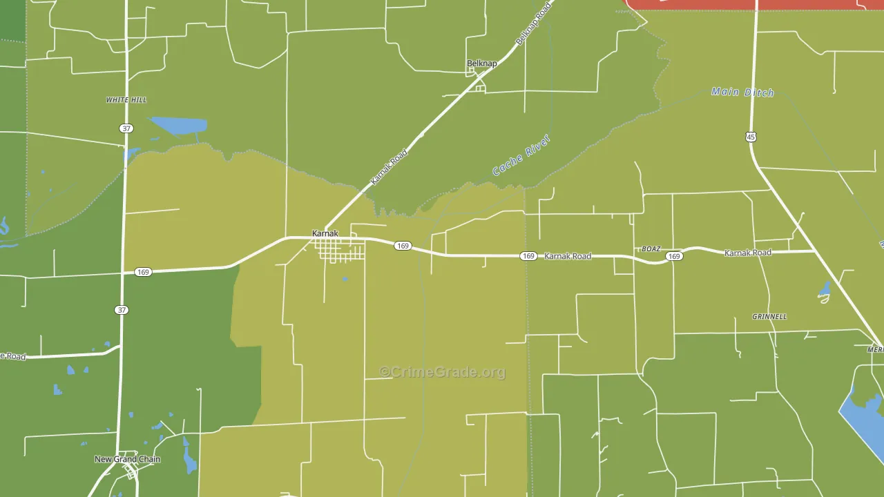 Karnak, IL Map of Theft Rates