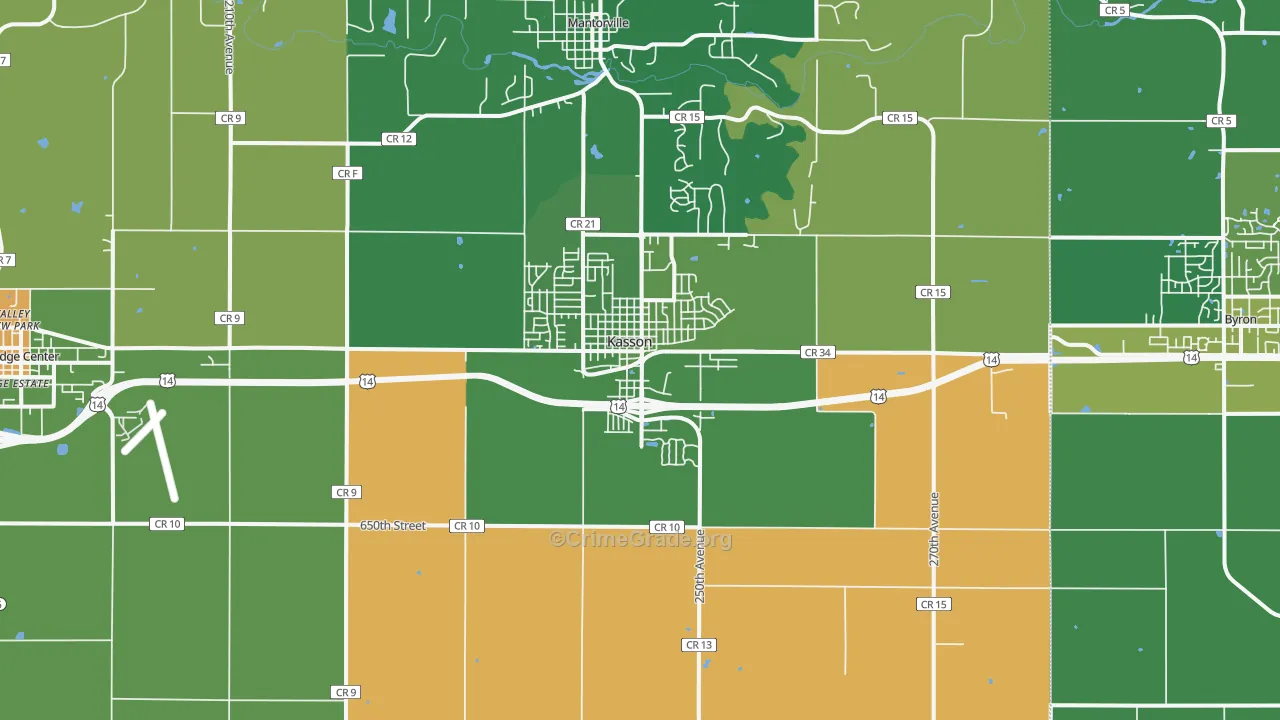 Kasson, MN Map of Theft Rates